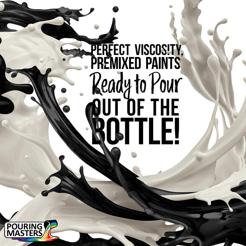 POURING MASTERS Jet Black Acrylic Ready to Pour Pouring Paint - Premium 32-Ounce Pre-Mixed Water-Based - for Canvas, Wood, Paper, Crafts, Tile, Rocks and More - Image 2